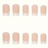 24pcs Chic French Tip Press-On Nails Kit  Glossy Aurora White & Pink,  Medium Length French Tip False Nails Set