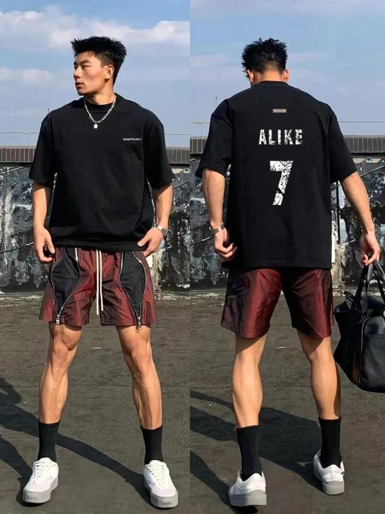 

American Retro High Street Oversize Loose Short-sleeved T-shirt Men s StreetRuffianHandsomeCasualVersatilePure Cotton Top Summer 4XL