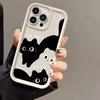 Creative Black & White Cat Phone Case for Apple iPhone 17 Pro Max/16/15/14/13 Pro