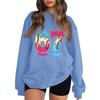 Women's Fashionable Casual Long-Sleeved Round-Neck Printed Pullover Sweatshirt