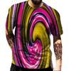 Geometric Shape Creative Design Colorful Vortex 3D Printed T-shirt Casual Street Men's T-shirt
