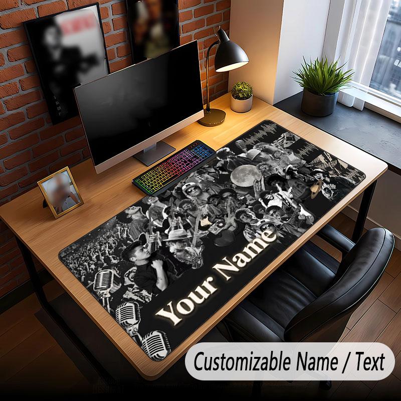 Custom Name Extended Mouse Pad,Bruno Mars Gaming Desk Mat For Home Office Desktop Decor
