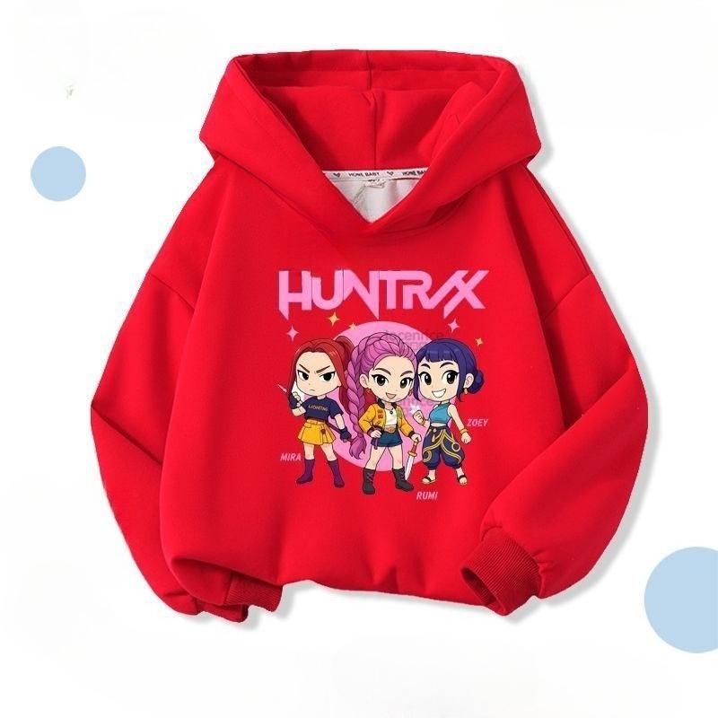 Winter Children's Warm Hoodie Loose Casual Witch Hunting Group Reduced Size Printed Comfortable Hoodie