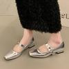 2025 Spring New Women Mary Jane Shoes Fashion Square Toe Shallow Ladies Middle Heeled Leather Shoes Elegant Women's Dress Shoes