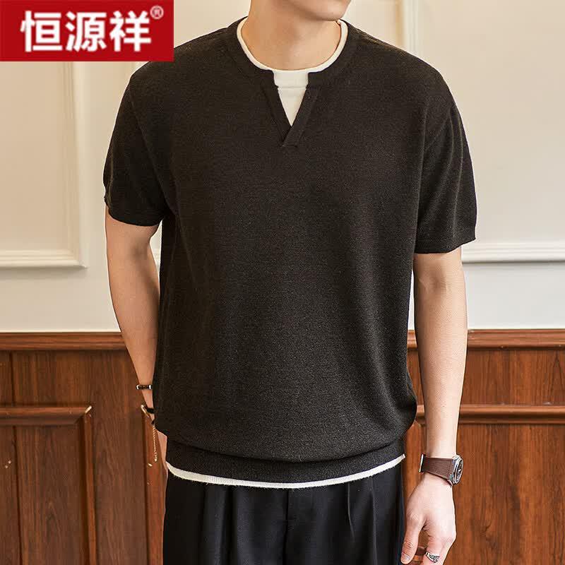 Men's Layered Knit Short Sleeve T-Shirt