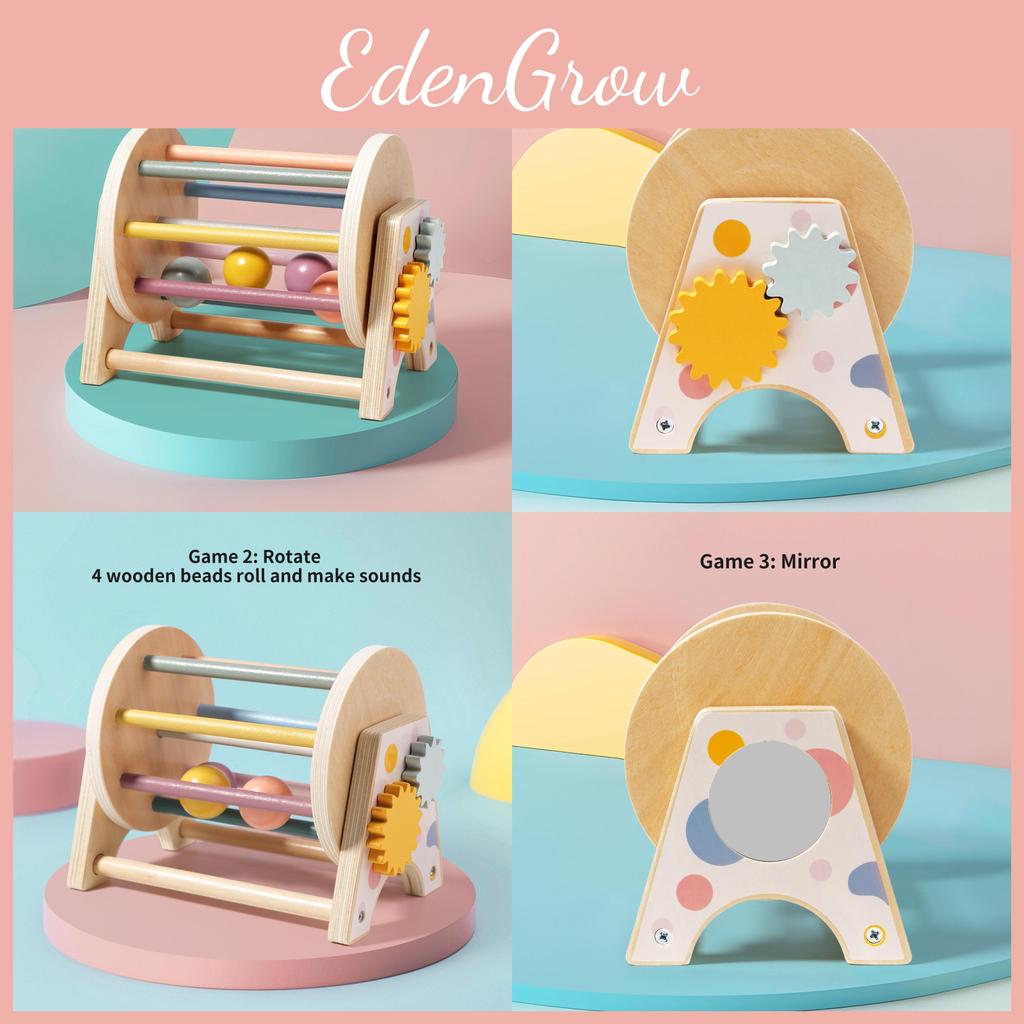 Preschool Wooden Montessori Drum For Kid Educational Games And Fine Skills Motor