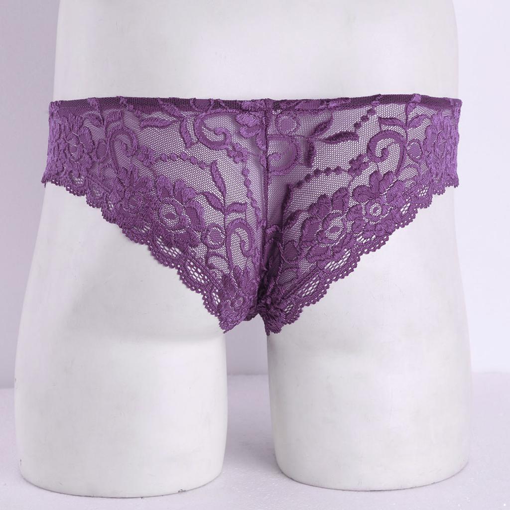 Menn Undertøy Blonder Floral Bulge Pouch Low Rise Bikinitruser Undertøy Underbukser