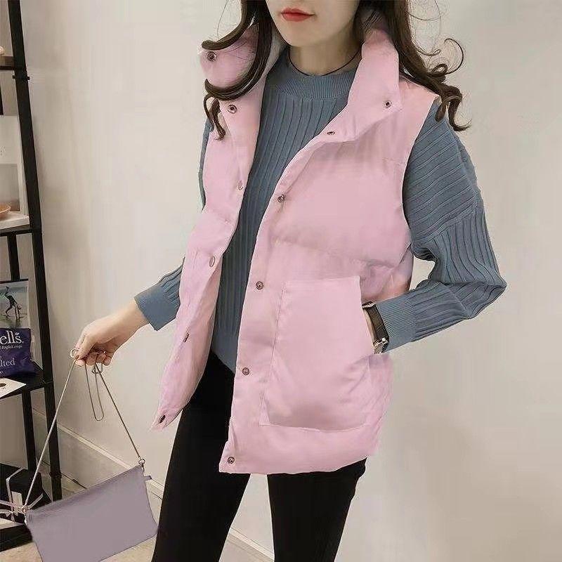 Autumn And Winter New Vest Female Slim Short Cotton-Padded Vest Sleeveless Vest Student Jacket Bread Clothes