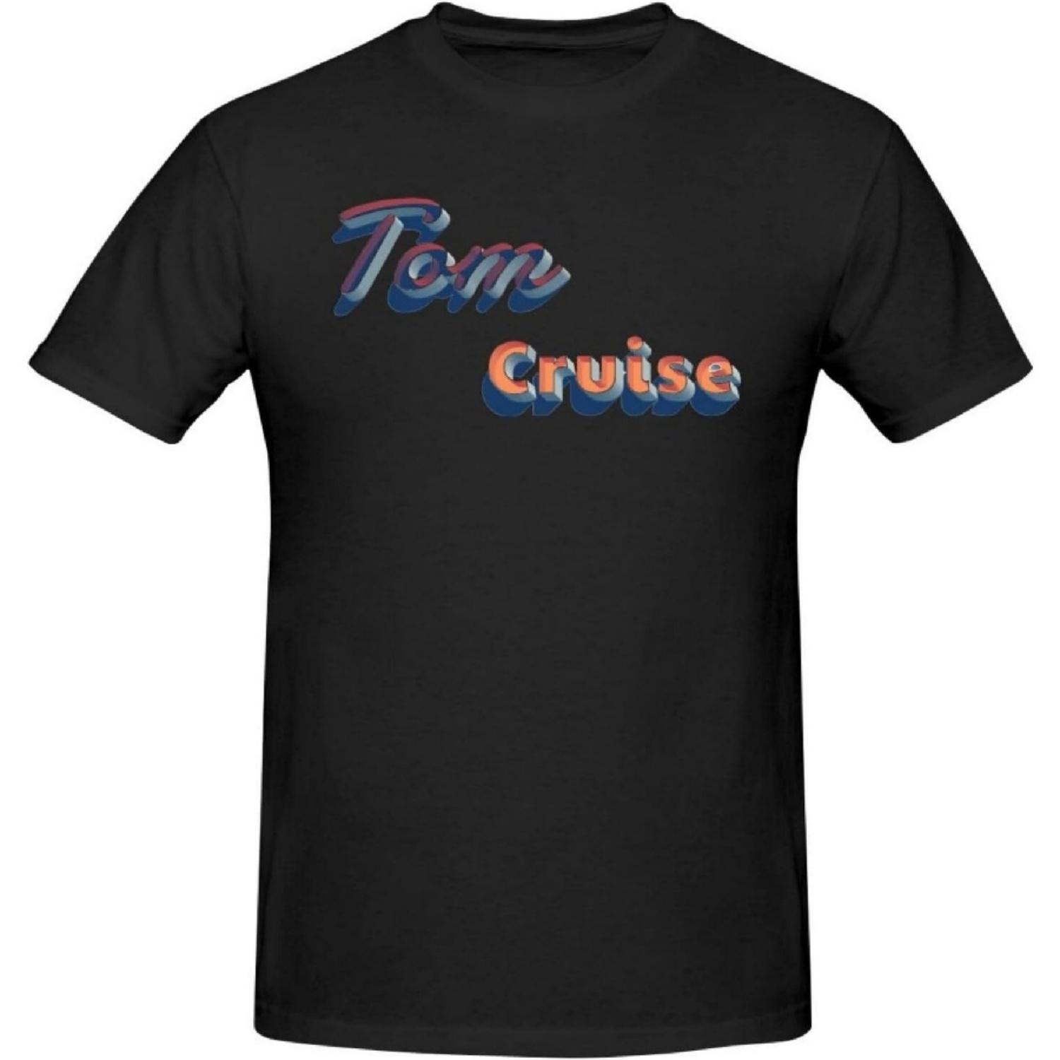 

Tom Music Cruise Men s Shirt Print Art Crew Neck Short Sleeve T-Shirts Cotton Tees Black6 XXXXXL чорний
