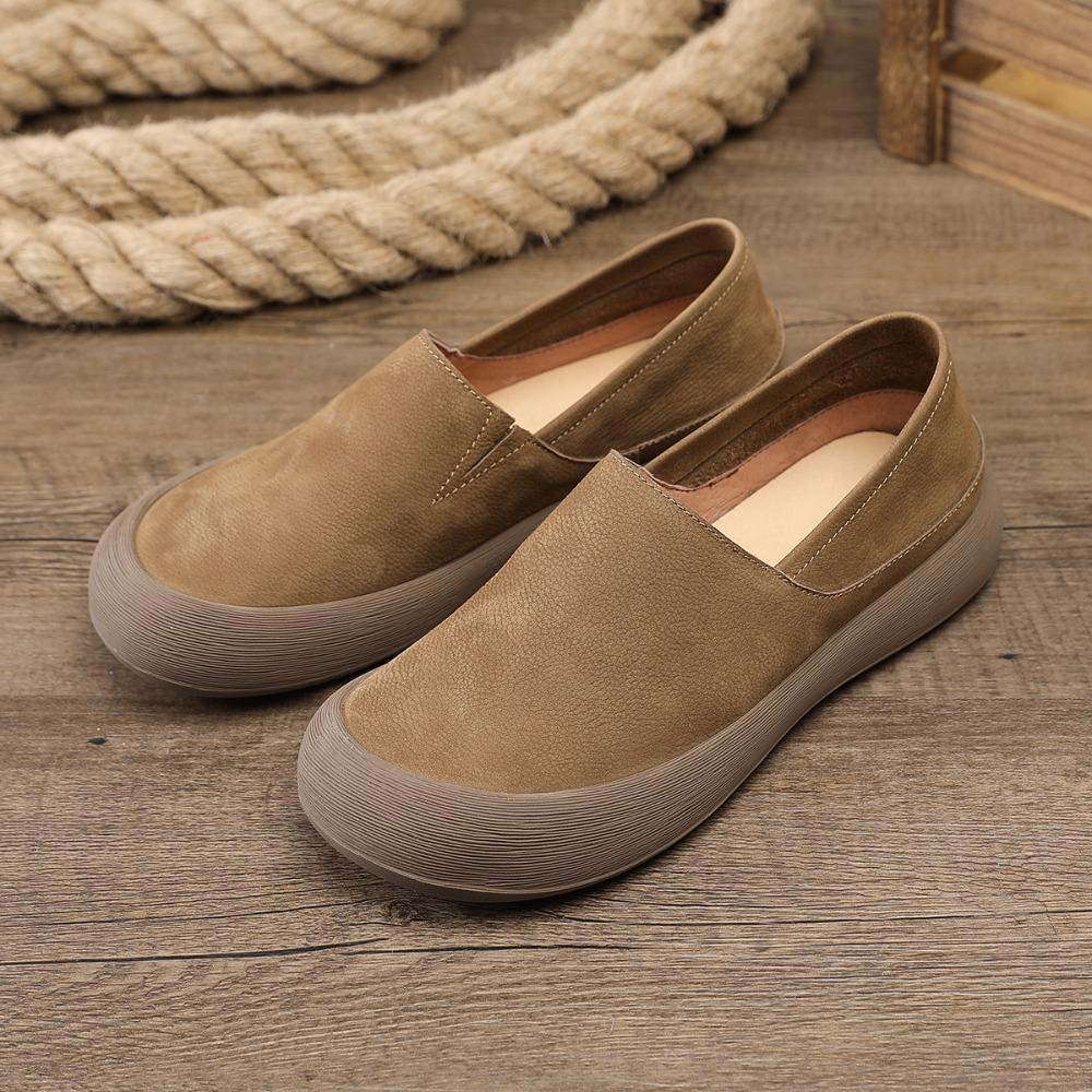 Men's Shoes Cowhide Leather Platform Casual Shoes Men Leather Original Designer Loafers Men