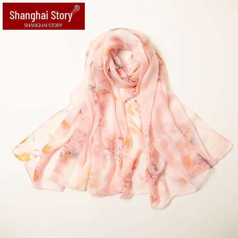 Shanghai Story 100% Mulberry Silk Chiffon Scarf & Shawl