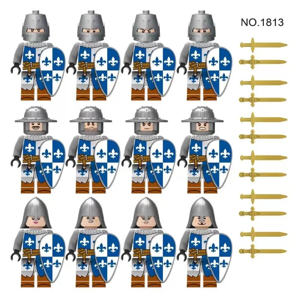 12 pezzi Cavalieri romani antichi medievali, blocchi da costruzione, figure, giocattoli, mini figure, bambole umanoidi, giocattoli, regali di compleanno.