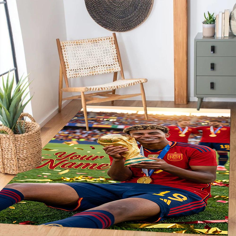 Lamin Yamal Personalisierbares Namens-Fußmatten-Design Für Spielzimmer Wohnheim Foyer Außen Rutschfester Teppich Anime Bürodekoration Spirituelles Geschenk