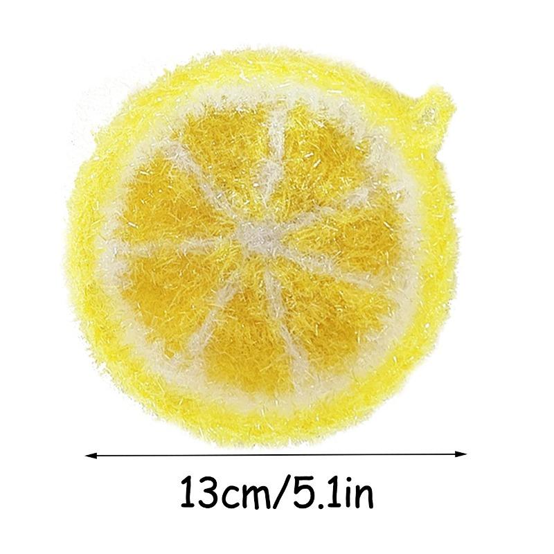 5pcs Lemon-shaped Woven Dishwashing Cloth, Kitchen Cleaning Rag, Non-stick Oil, Non-damaging Pot Rag, Kitchen Cleaning Towel