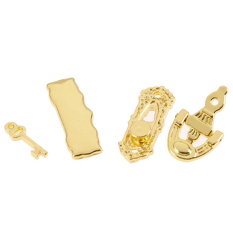1:12 4Pcs Metal Door Knocker Set Dollhouse Hardware Miniature Accessories