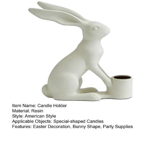 Easter Bunny Candle Holder Rabbit Taper Candle Stand Candlestick Table Centerpiece Spring Easter Holiday Party Desktop Decoration Ornament