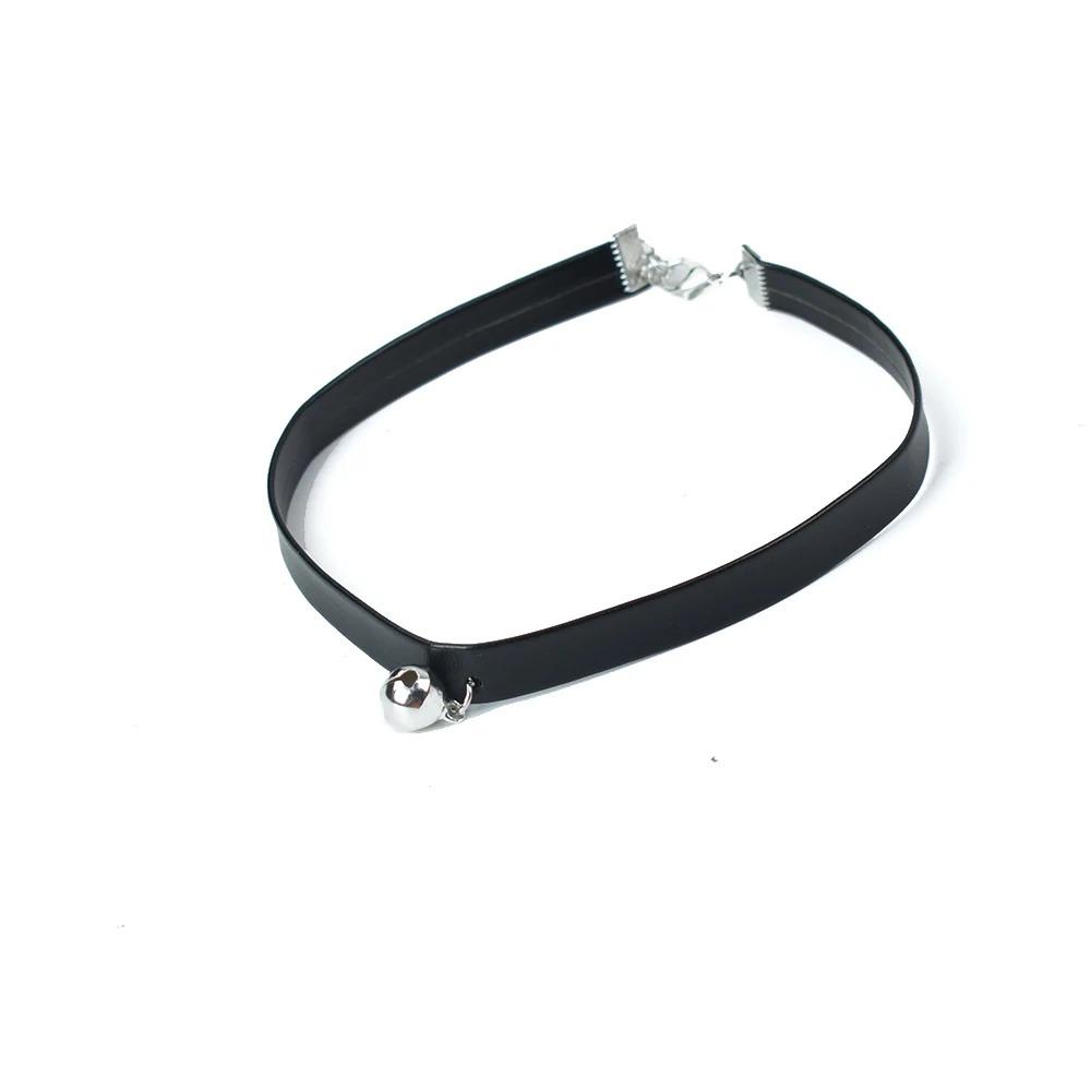 Gothic Punk Neck Jewelry Handmade Black Choker For Women Round Bead Necklace Short Torques
