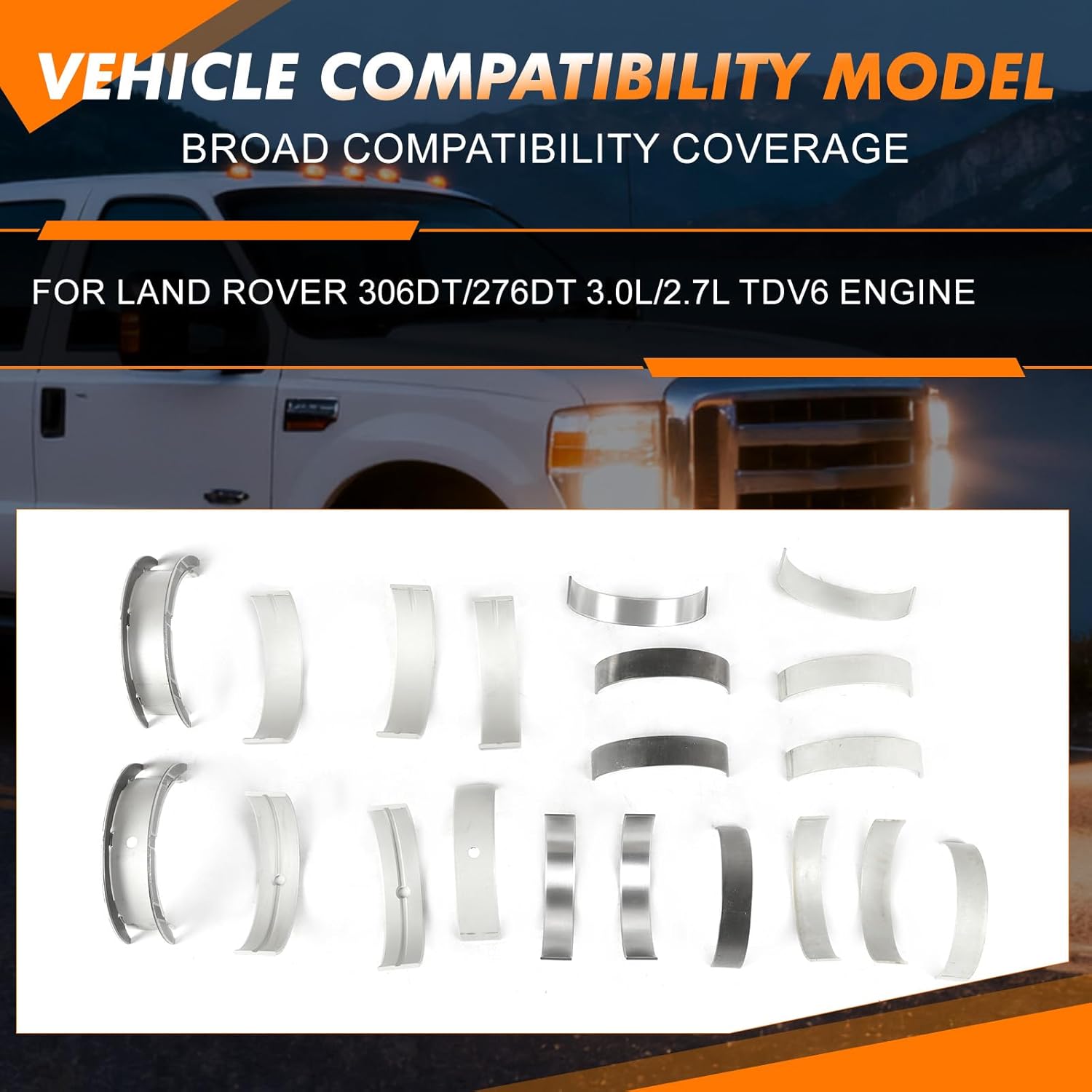 

5Q6337AA 6Q6211AA 1Set Con Rod & Crankshaft Main Bearing Set for Range Rover Discovery for Jaguar 3.0 TDV6 SDV6 306DT Replaces OE 5Q6337AA 6Q6211AA
