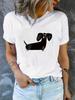 Black And Tan Dachshund With Heart Retro Y2k Funny Tshirt Female Summer Cute Cartoon Wiener Dog Fashion Tee Top Casual Tops 2k