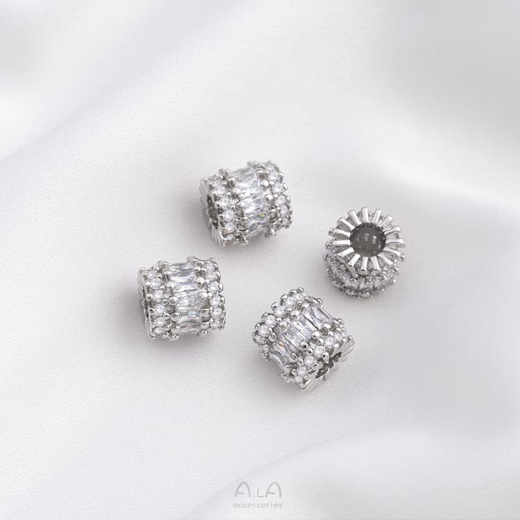 14K Gold-Plated Zircon Spacer Beads for DIY Jewelry