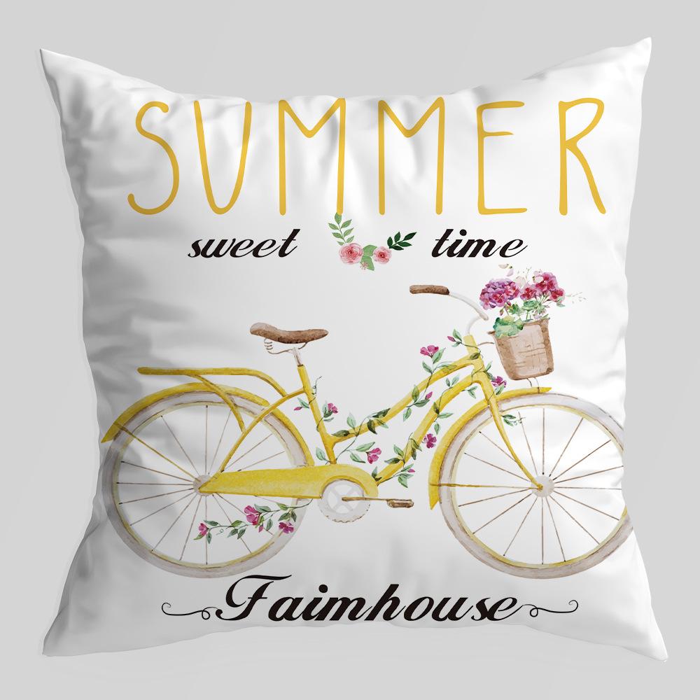 New Lemon Series Pillowcase, Plant Truck, Peach Skin Velvet Printed Pillow, Office Lumbar Cushion Cover