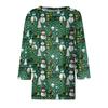 Dame Mote Casual Trekvartsermet Juleprintet Hals Topp