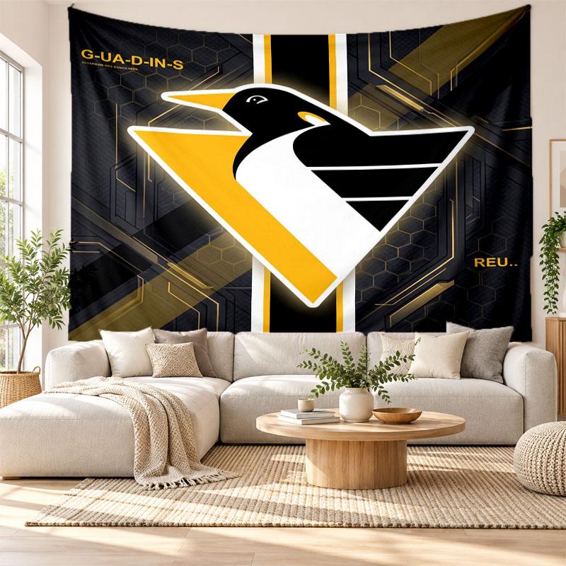 Pittsburgh Penguins Wall Tapestry, Soft Fabric Wall Hanging, Decorative Backdrop For Bedroom Home Wall Art