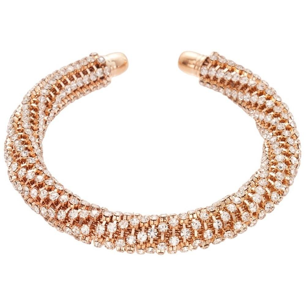 Exquisite Open Bracelet Size Adjustable Open Bangle New Full Rhinestone Bracelet  Women Fashion
