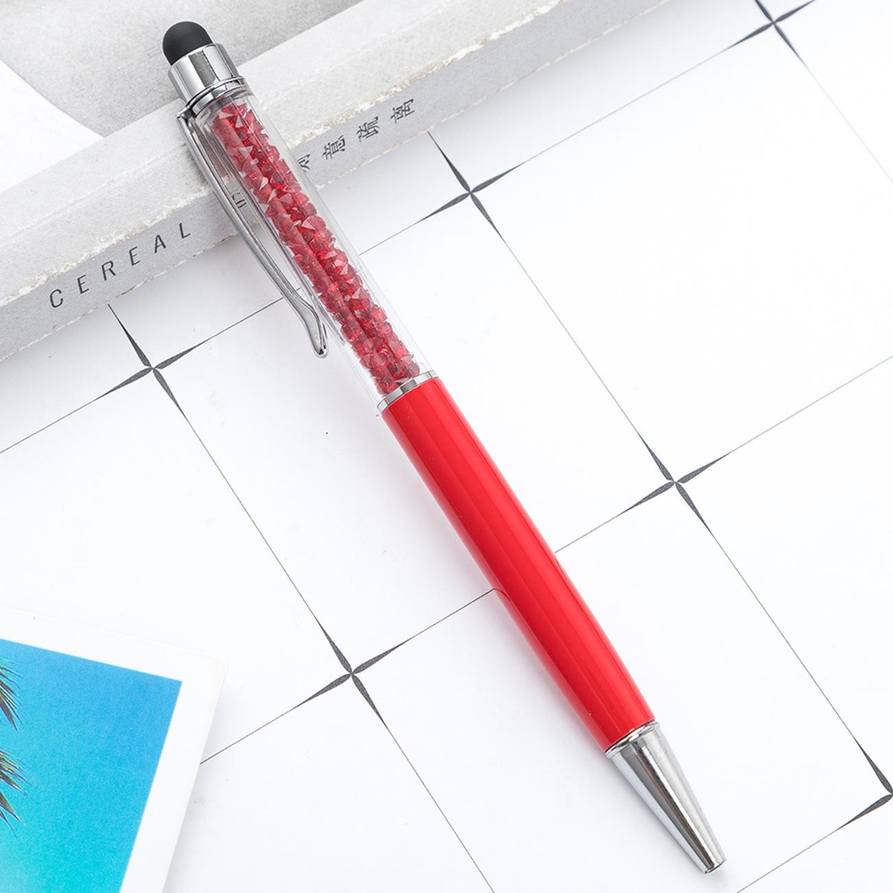 

1 шт Кришталева кулькова ручка Стилус Сенсорна ручка Письмове канцтовари Офісне шкільне приладдя Обертається металева медсестра Ink Color：Black