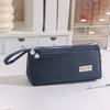 Corduroy Pencil Case Large Capacity Double-Layer Pencil Pouch for Middle School Office Cosmetic Bag Multi-Purpose Stationery Organizer for Pens Makeup