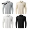 Men Solid Color Long Sleeve Shirt Autumn Winter Breathable Simple And Elegant Top Lapel Zipper Placket Outdoor Sports T-Shirt with