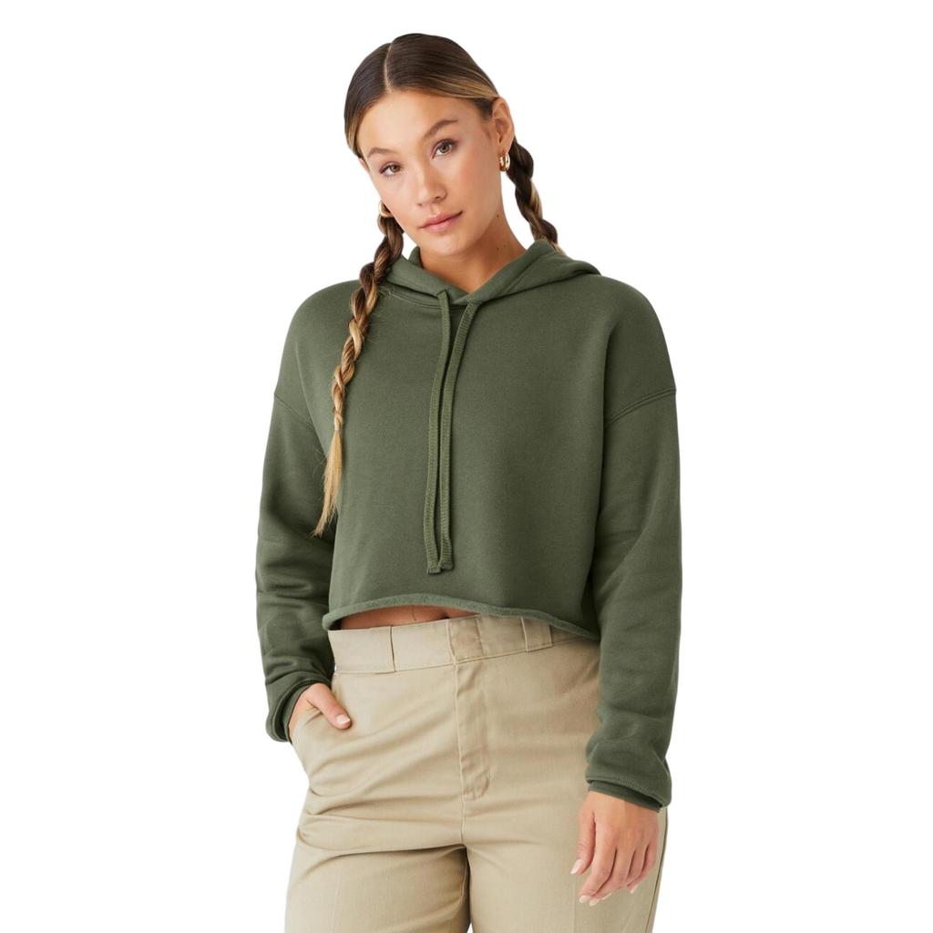 Bella + Canvas Womens/Ladies Fleece Crop Hoodie