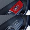 4x Red Carbon Fiber Inner Rear Door Window Switch Frame Cover For Charger 15-22