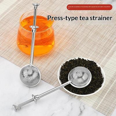 Stainless Steel Long Handle Tea Infuser Fine Mesh Rust Resistant For Home Office Loose Leaf Tea Brewing