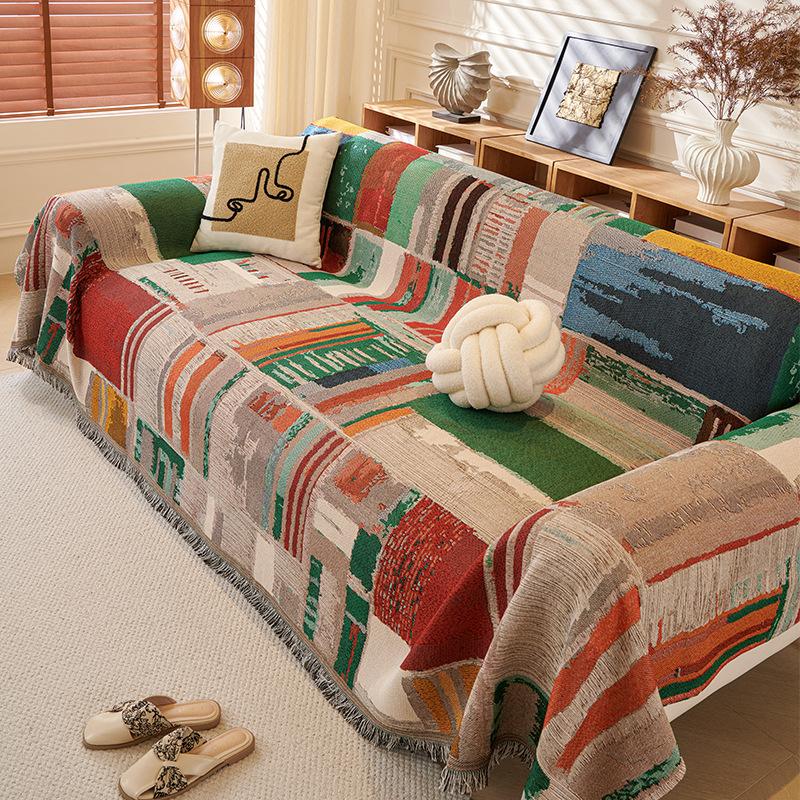 Nordic Style Cross-Border Explosion, Hand-Woven Sofa Cushion, One-Piece Full-Cover Sofa Towel, Anti-Cat Claw And Non-Slip Sofa Cloth