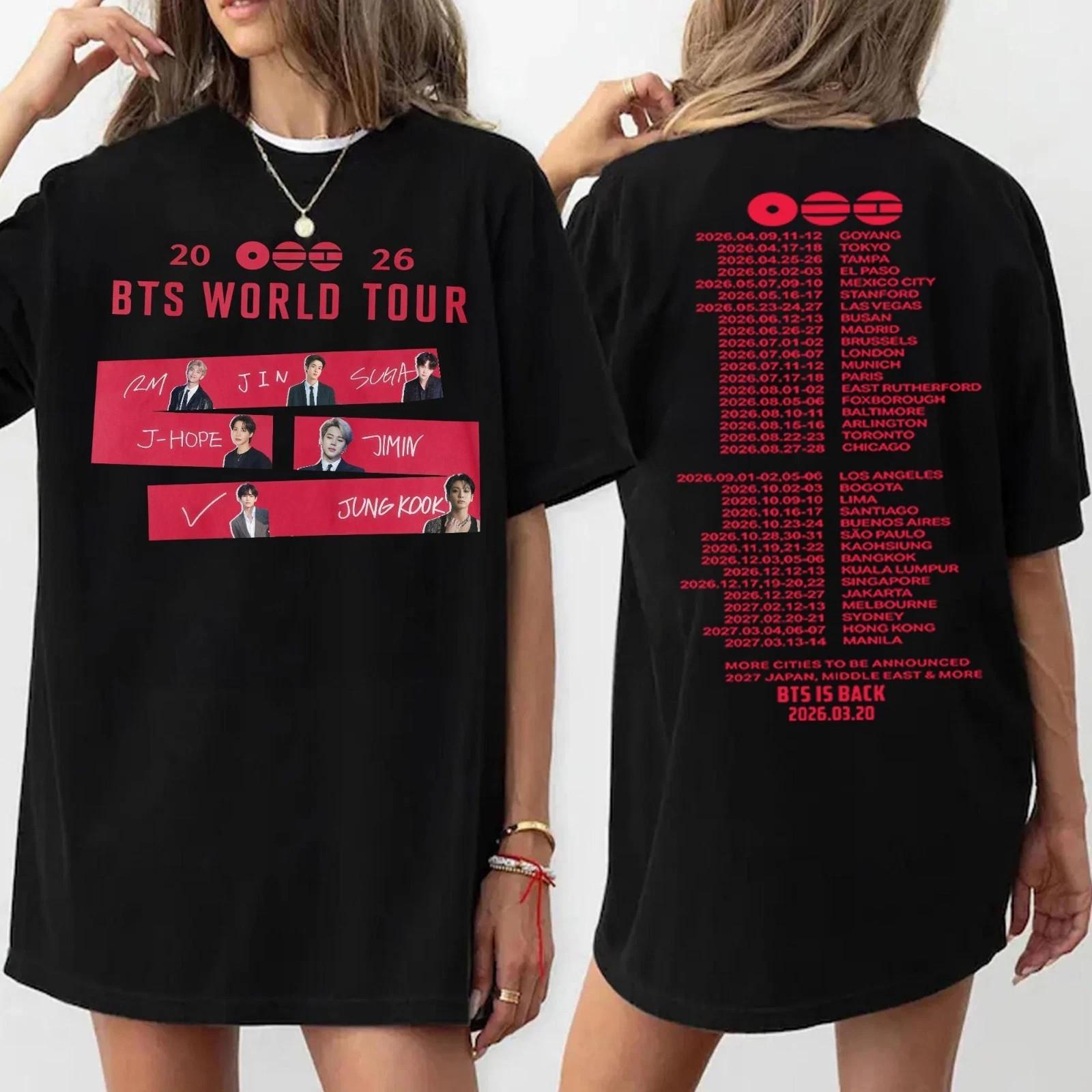 Limited BTS Concert 2026 Shirt for Army BTS World Tour 2026 T-Shirt S