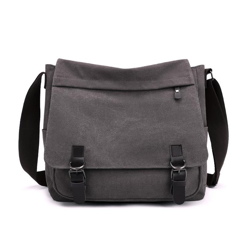 Men's Versatile Canvas Crossbody Bag - Fashionable, Practical, Large Capacity for Business and Street Trends