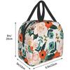 Lunchtasche Buntes Blumenmuster Isolierte Lunchbox Kühlfach Gefrierbar Thermisch Wasserdicht Lunch Tragetasche für Reise Arbeit Wandern Picknick