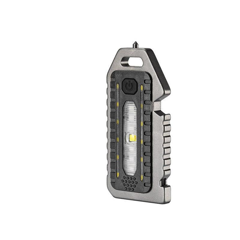 Keychain Flashlights Mini Led Light Selfdefense Whistle Multifunctional Portable Rechargeable 10W Built In Battery for Outdoor
