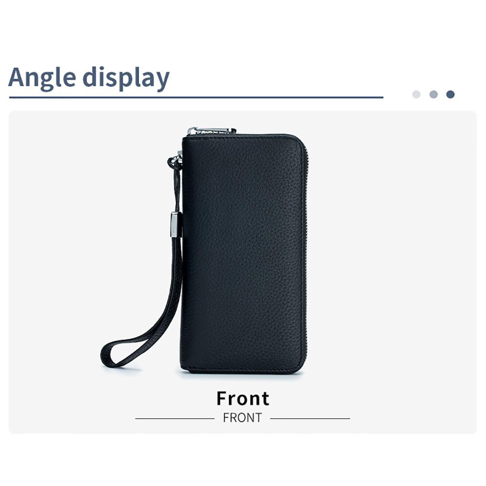 Damen Geldbörse Lange Leder RFID Top Lederhandtasche Weiches Leder Einfache Brieftasche Handytasche