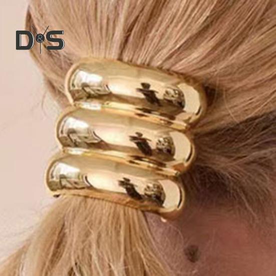 3/4Pcs Hair Rope Golden Metal Decor Hair Tie Cuff High Elasticity Hair Rope Bands Black Hair Accessories Ponytail Holder