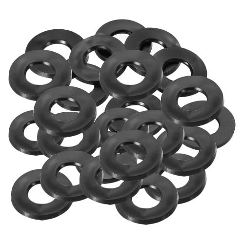 PATIKIL M12 Rubber Flat Washers, 24-Pack, 12mm Inner Diameter, 24mm Outer Diameter, 3mm Thick, Black, for Sealing Spacers, Gaskets, Rings, Faucet Pipe