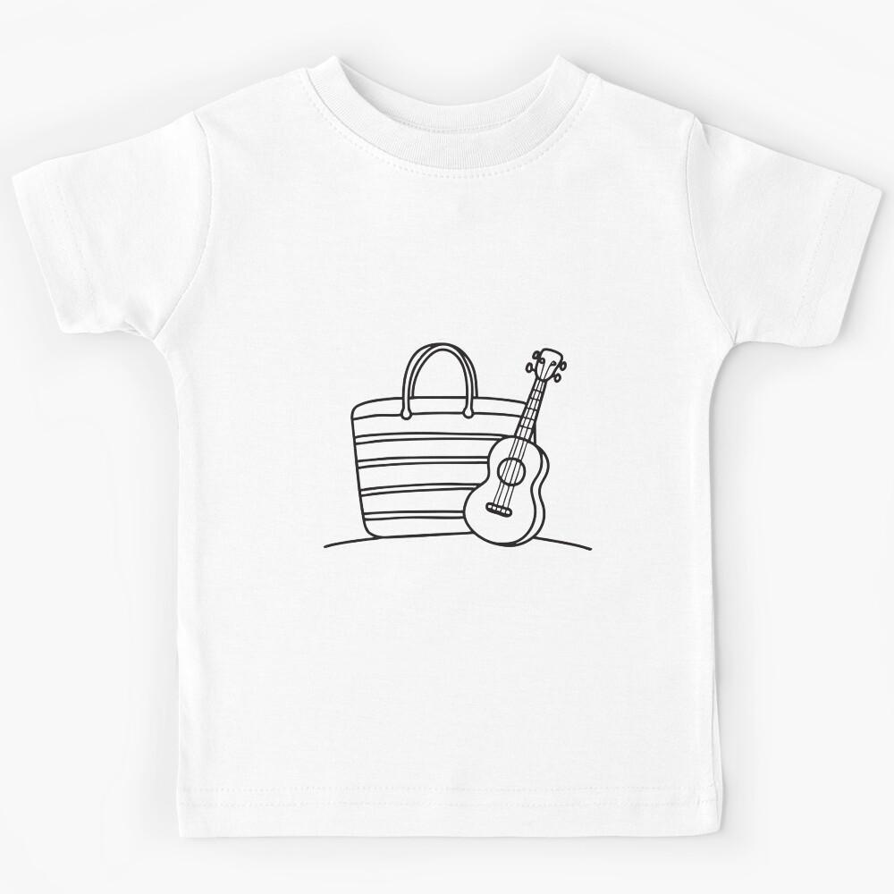 Ukulele Beside Colorful Beach Bag Kids T-Shirt 120