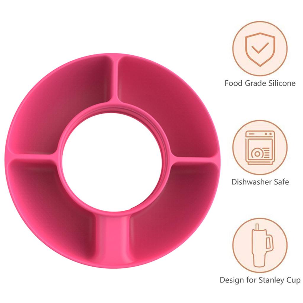Silicone Tumbler Snack Bowl Reusable Snack Ring for 40 Oz Tumbler with Handle 4