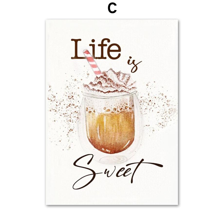 

Скандинавская еда, кофе в зернах, кофемолка, современная настенная живопись на холсте, плакаты на скандинавскую тему и принты, настенные панно, декор для кафе, кухни A4 21X30cm No Framed