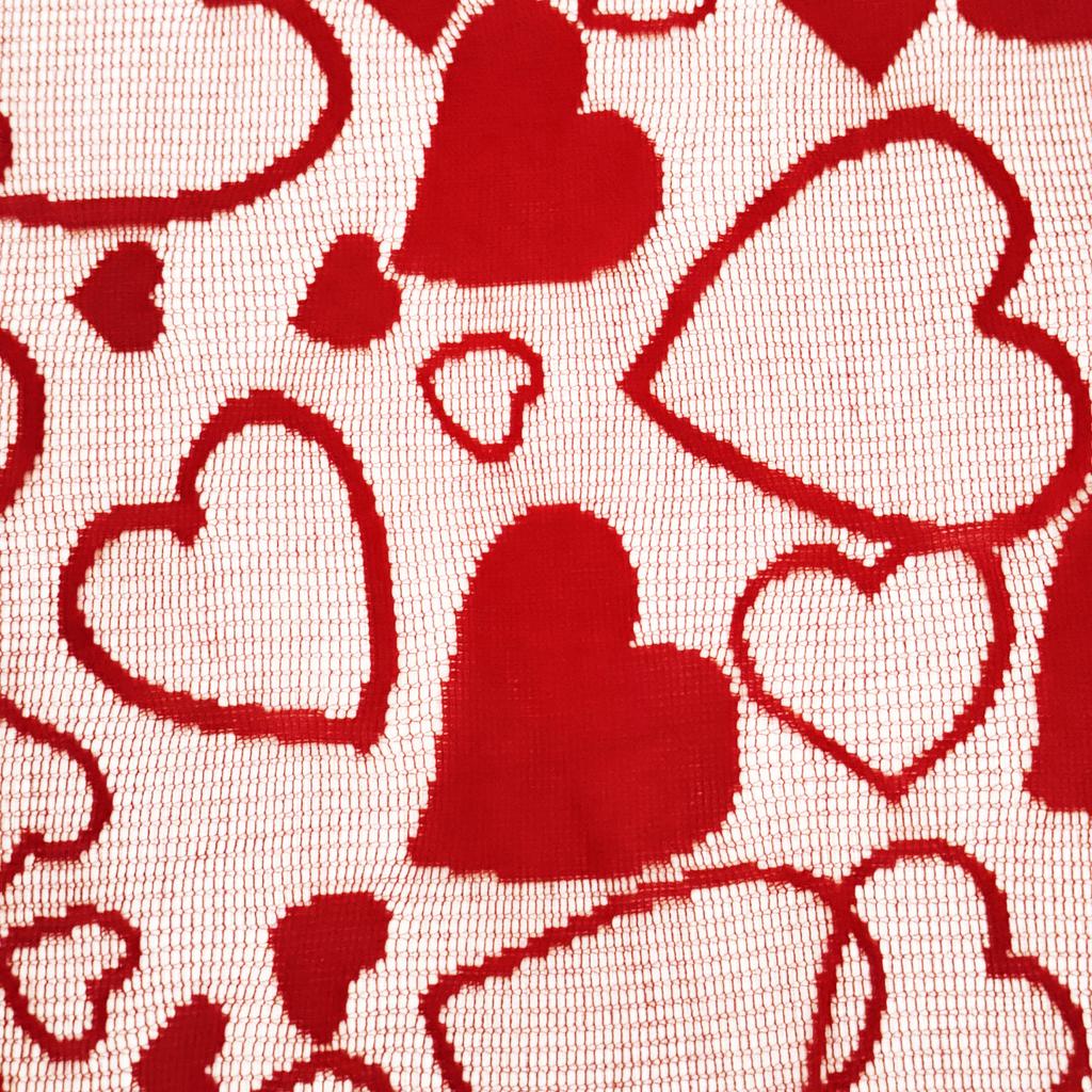 1Pc Valentine's Day Love Lace Table Flag Placemat Set Wedding Red Wine Bottle Festive Tablecloth Home Decoration