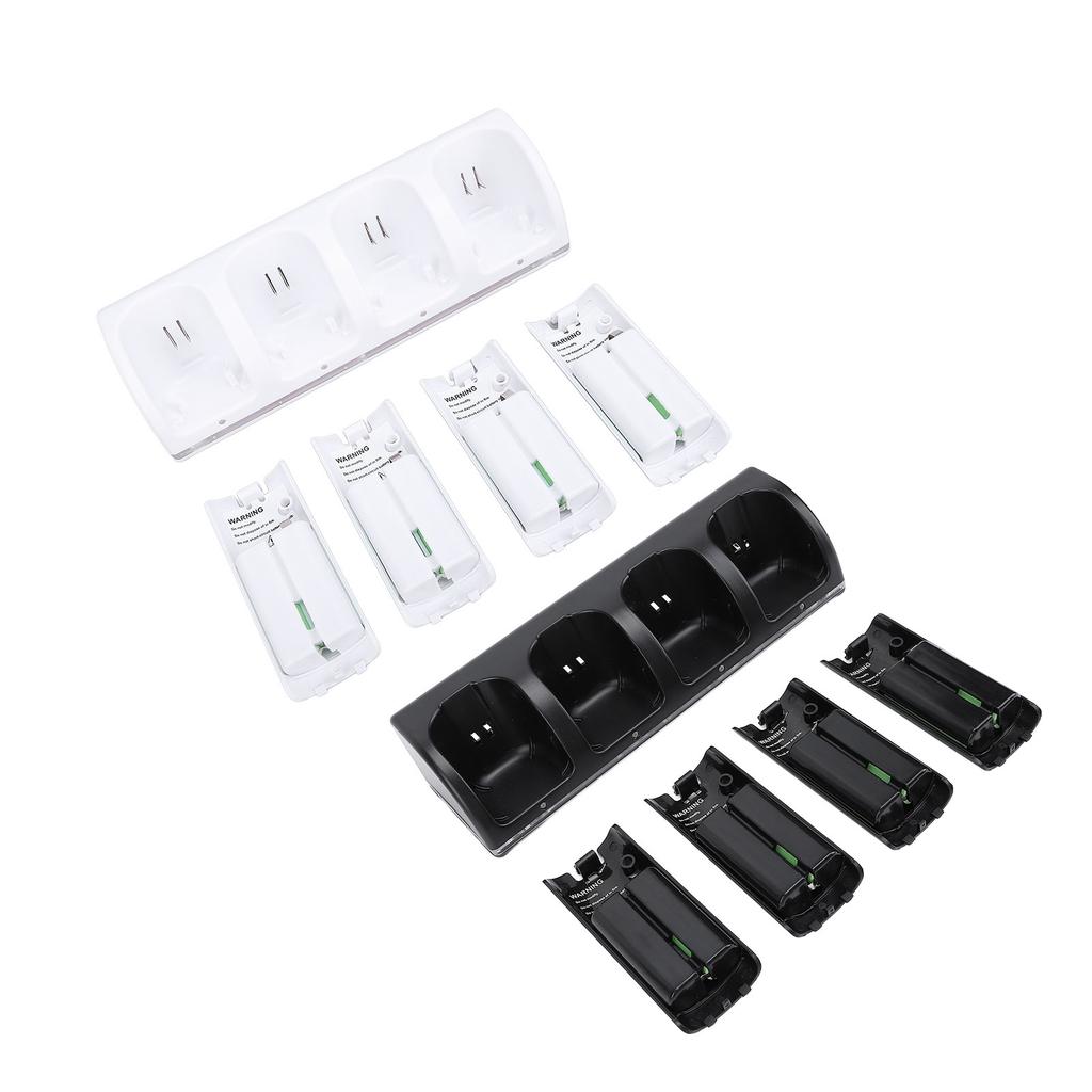 Controller Charger Station for Wii Remotes Controller Charger Dock Station with 4 Pack 2800mAh Recha