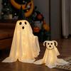 Ornements de Pelouse d'Halloween Fantomatique Chien Marchant Fantôme Décor avec Guirlande Lumineuse LED, Maison Hantée Lumineuse Fournitures de Fête Chiot pour Extérieur Maison,
