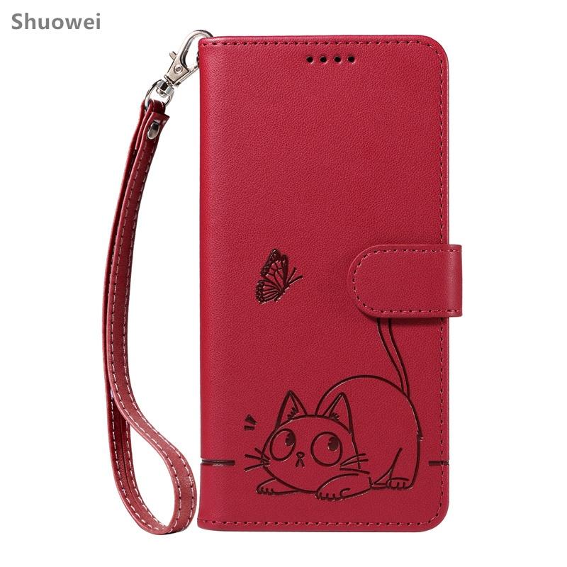 Case for Samsung Galaxy A05S A06 A12 A13 Lite A14 A15 A16 A22 A22S A23 A23E A23S A24 A32 A33 A52 A52S 4G 5G Leather Flip Phone Casing Wristlet Strap