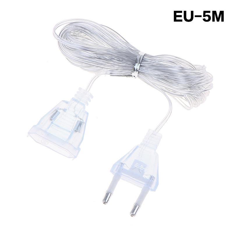 3M/5M EU US Plug Extender Wire Light String Extension Cable Standard Power Extension Cord For Christmas LED String Light